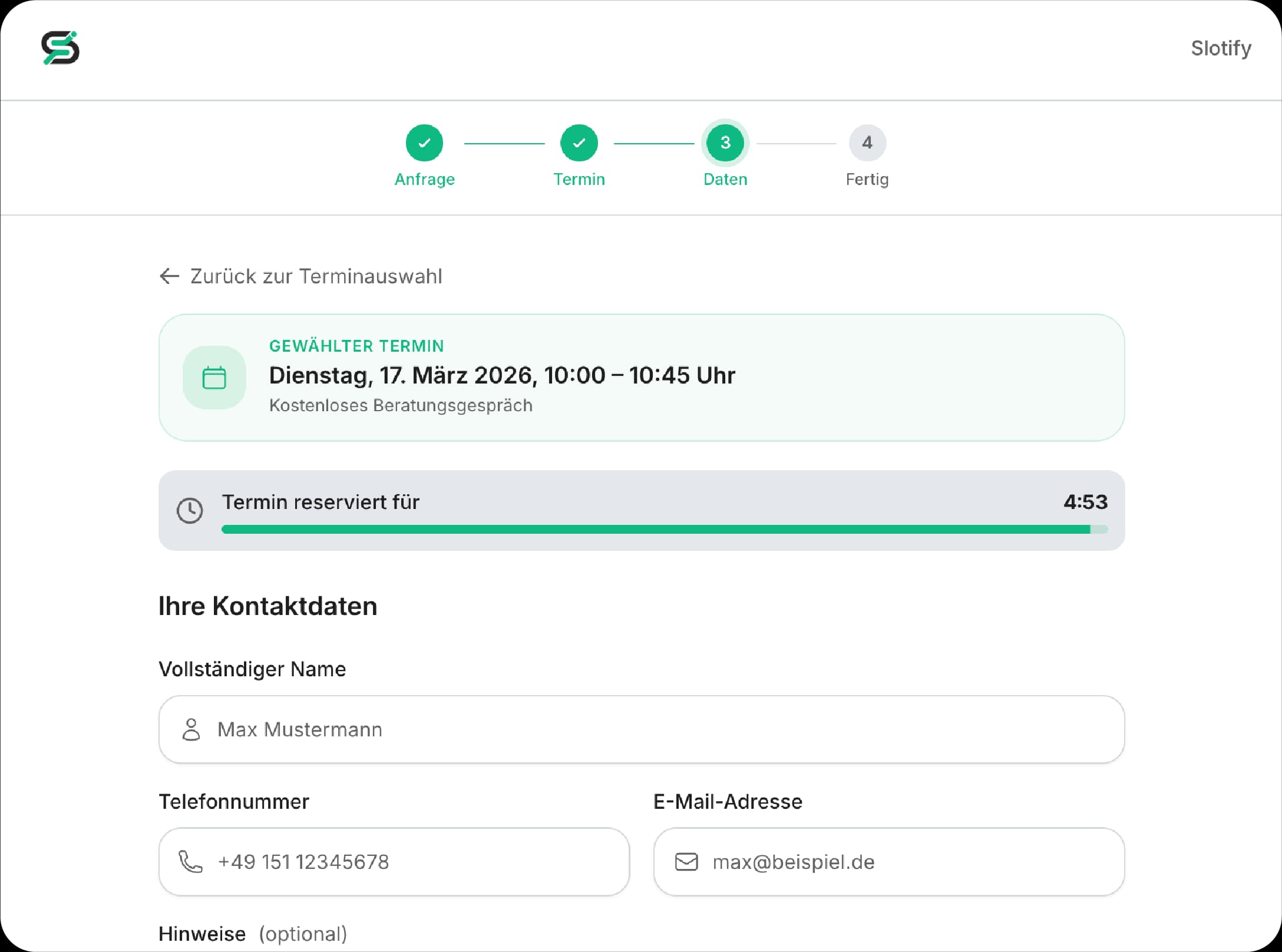 4. Slot-Locking (Sichere Einbuchung)