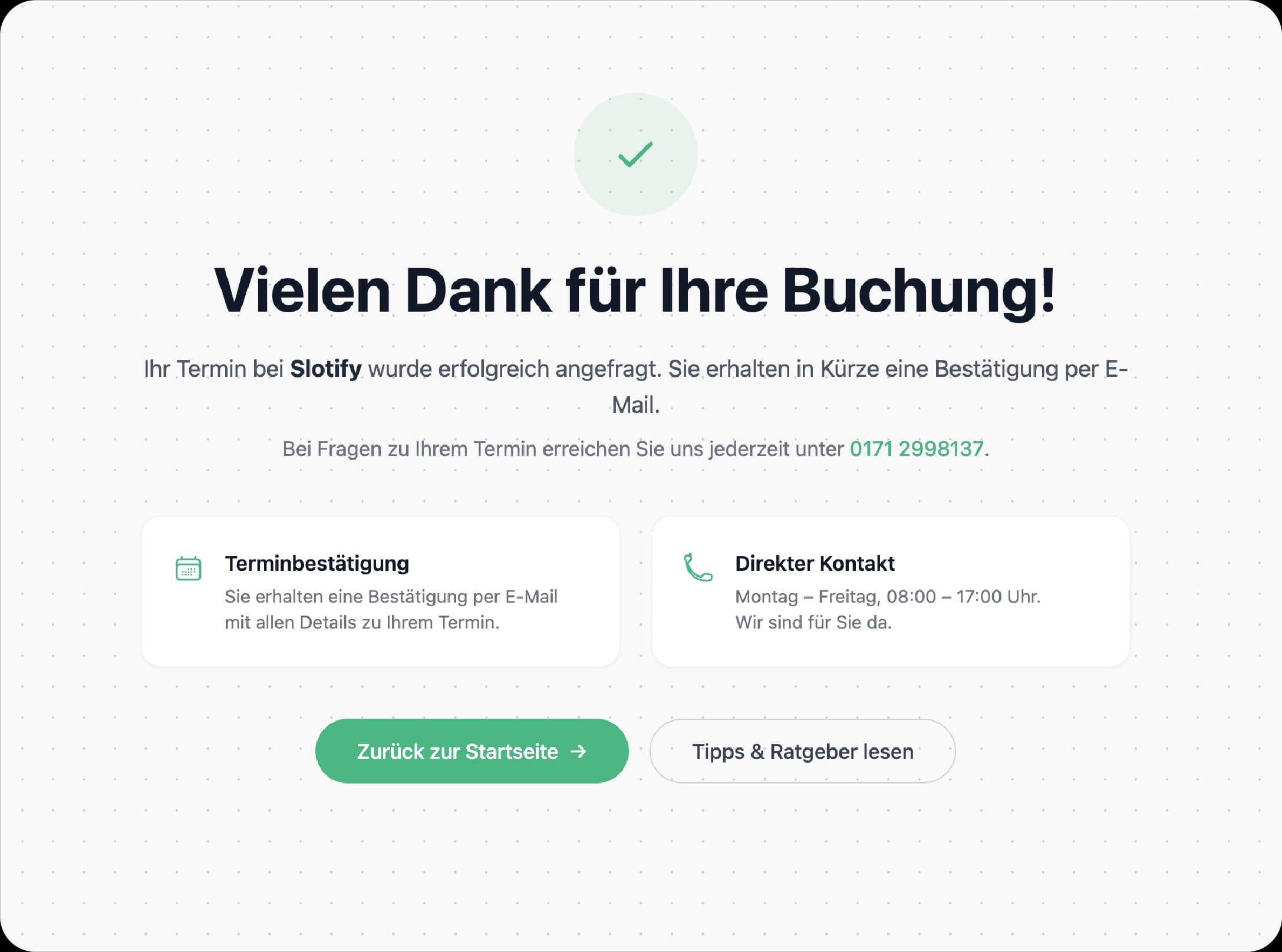 5. Success Redirect (Erfolg & Tracking)